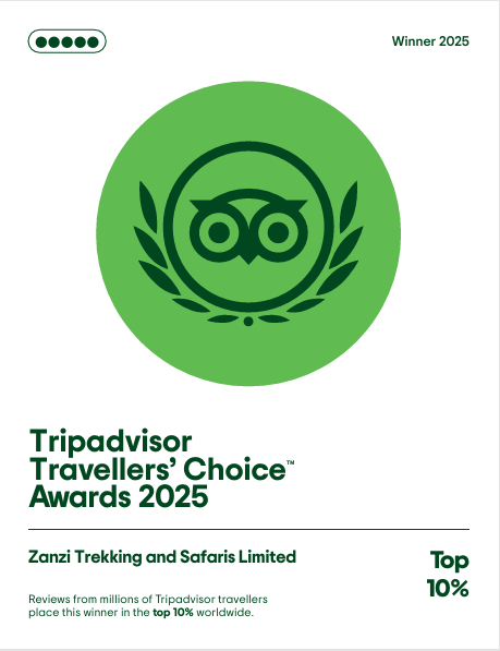 TripAdvisor Travellers Choice Award 2025 - Zanzi Trekking and Safaris